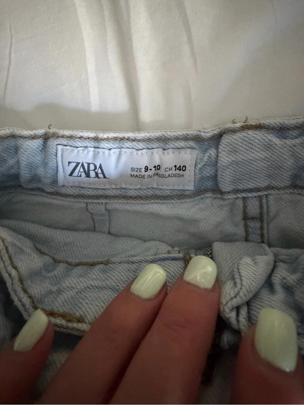 Zara Light Blue Denim Skort with Front Overlap